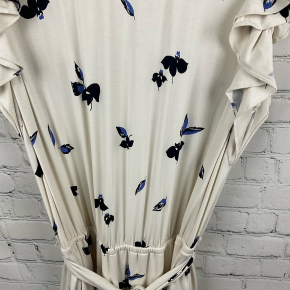 Lauren Ralph Lauren Women's Floral Ruffle-Sleeve Jersey Dress Size 14 - Picture 4 of 7
